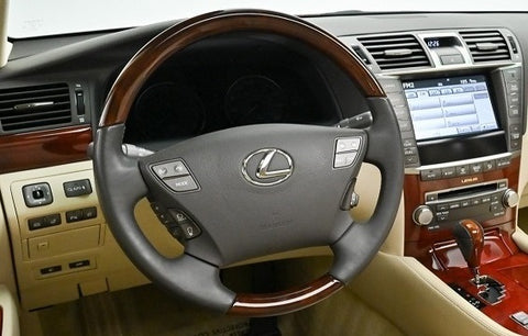 Genuine Lexus Japan 2007-2012 LS 460/600h Orchid Brown Leather and Real Wood Steering Wheel