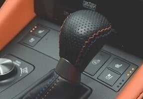 Genuine Lexus Japan 2015-2025 RC-F Punching Leather Shift Knob (Blue and Orange Stitching)